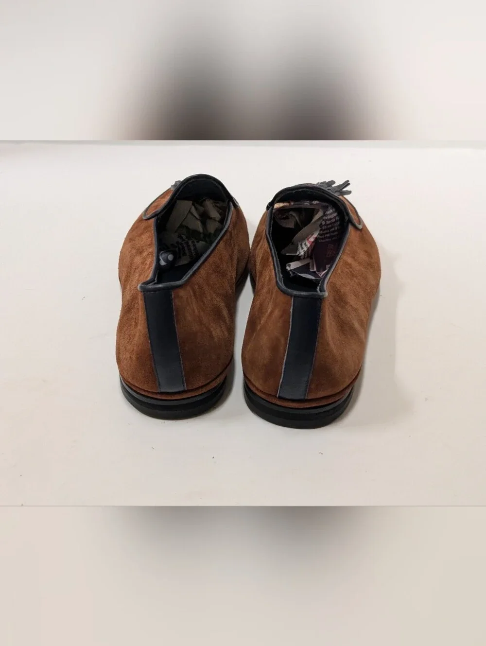 RUBINACCI X Todd Snyder Marphy Tobacco Suede Belgian Shoes Loafers Men's 41/8